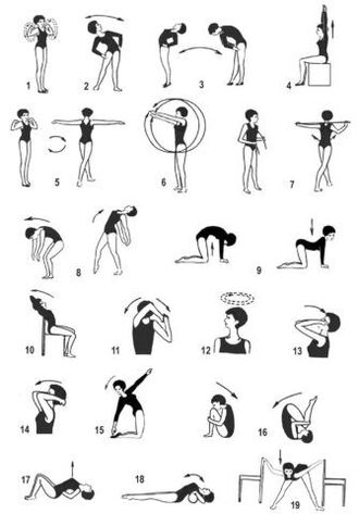 Varios ejercicios para la osteocondrosis